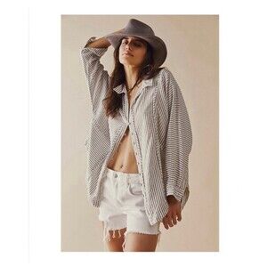 Free People We The Free One & Only Stripe Top XS Bohemian Beach Lagenlook Chic